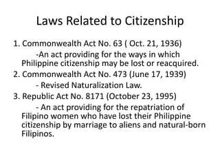acquiring citizenship in the philippines|Commonwealth Act No. 473: Revised Naturalization Law .
